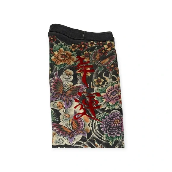 Rare: Y2K Lucky Brand ❀ Embroidered Asian Koi Butterfly Sweatpants ❀ Black ❀ L - Picture 14 of 16